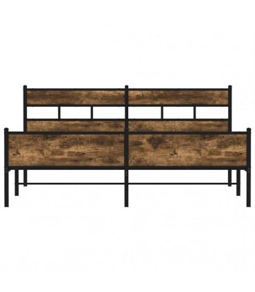 vidaXL Metal Bed Frame without Mattress Smoked Oak 183x213 cm