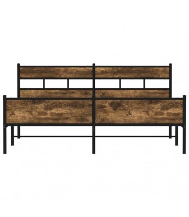 vidaXL Metal Bed Frame without Mattress Smoked Oak 200x200 cm