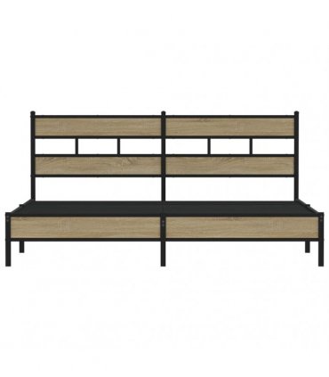 vidaXL Metal Bed Frame without Mattress Sonoma Oak 183x213 cm