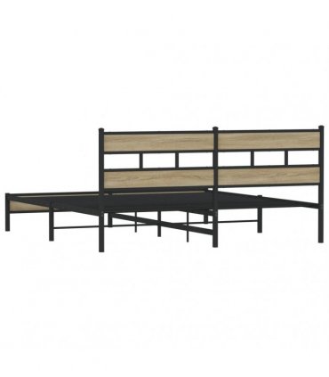 vidaXL Metal Bed Frame without Mattress Sonoma Oak 183x213 cm
