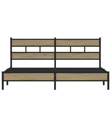 vidaXL Metal Bed Frame without Mattress Sonoma Oak 200x200 cm