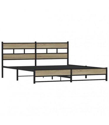 vidaXL Metal Bed Frame without Mattress Sonoma Oak 183x213 cm