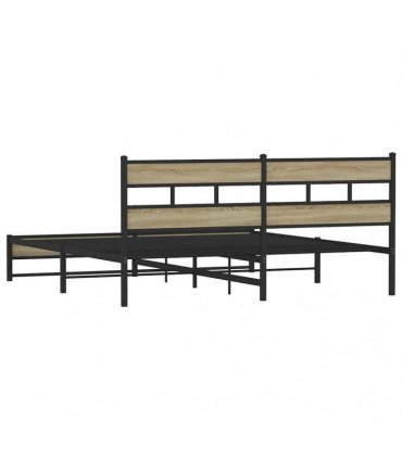 vidaXL Metal Bed Frame without Mattress Sonoma Oak 200x200 cm