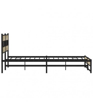 vidaXL Metal Bed Frame without Mattress Sonoma Oak 200x200 cm
