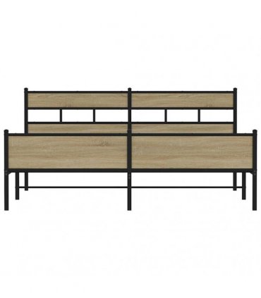 vidaXL Metal Bed Frame without Mattress Sonoma Oak 180x200 cm