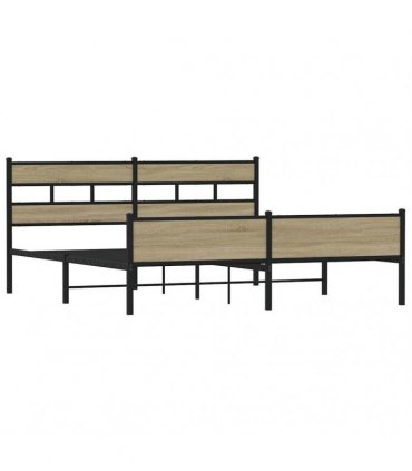 vidaXL Metal Bed Frame without Mattress Sonoma Oak 183x213 cm