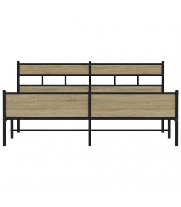 vidaXL Metal Bed Frame without Mattress Sonoma Oak 183x213 cm