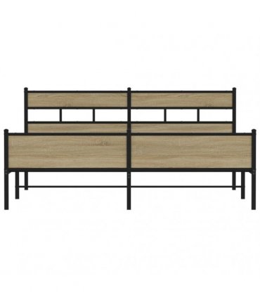 vidaXL Metal Bed Frame without Mattress Sonoma Oak 200x200 cm