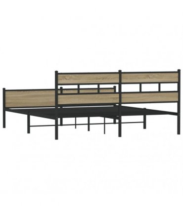 vidaXL Metal Bed Frame without Mattress Sonoma Oak 200x200 cm