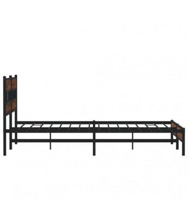 vidaXL Metal Bed Frame without Mattress Brown Oak 180x200 cm