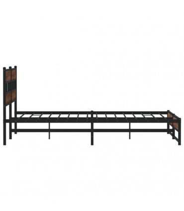 vidaXL Metal Bed Frame without Mattress Brown Oak 183x213 cm