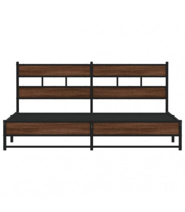 vidaXL Metal Bed Frame without Mattress Brown Oak 200x200 cm