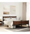vidaXL Metal Bed Frame without Mattress Brown Oak 160x200 cm
