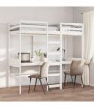 vidaXL Loft Bed Frame without Mattress White 80x200cm Solid Wood Pine