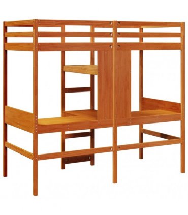 vidaXL Loft Bed Frame without mattress Wax Brown 90x190cm