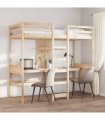 vidaXL Loft Bed Frame without Mattress 75x190cm Solid Wood Pine