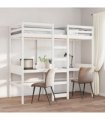 vidaXL Loft Bed Frame without Mattress White 75x190cm Solid Wood Pine