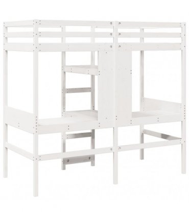 vidaXL Loft Bed Frame without Mattress White 75x190cm Solid Wood Pine