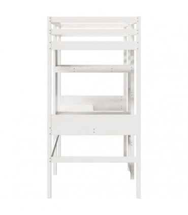 vidaXL Loft Bed Frame without Mattress White 75x190cm Solid Wood Pine