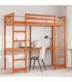 vidaXL Loft Bed Frame without Mattress Wax Brown 80x200 cm