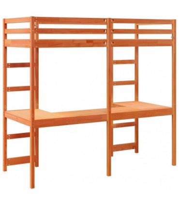 vidaXL Loft Bed Frame without Mattress Wax Brown 80x200 cm