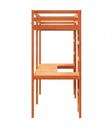 vidaXL Loft Bed Frame without Mattress Wax Brown 75x190 cm
