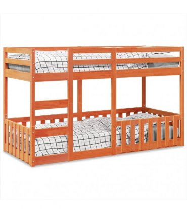 vidaXL Bunk Bed Wax Brown 80x200 cm Solid Wood Pine