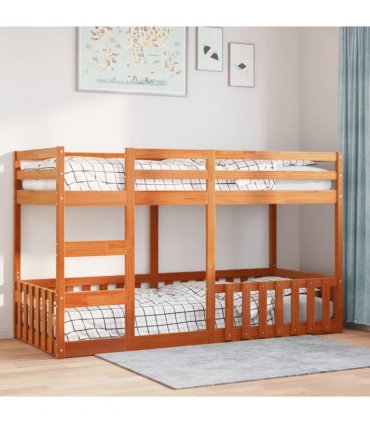 vidaXL Bunk Bed Wax Brown 80x200 cm Solid Wood Pine