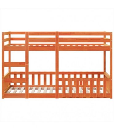 vidaXL Bunk Bed Wax Brown 80x200 cm Solid Wood Pine