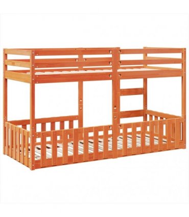 vidaXL Bunk Bed Wax Brown 80x200 cm Solid Wood Pine