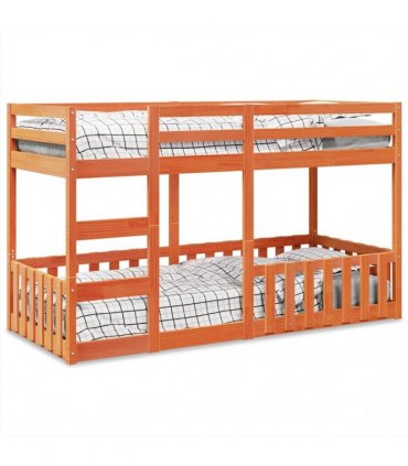 vidaXL Bunk Bed Wax Brown 90x200 cm Solid Wood Pine