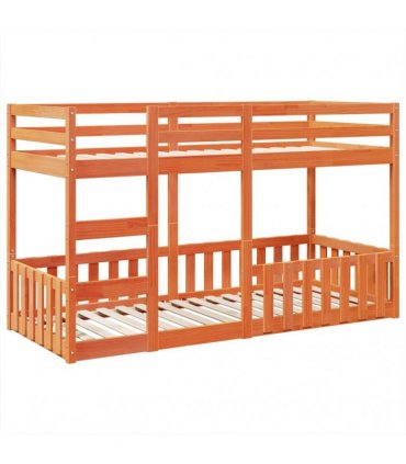 vidaXL Bunk Bed Wax Brown 90x200 cm Solid Wood Pine