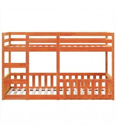vidaXL Bunk Bed Wax Brown 90x200 cm Solid Wood Pine