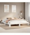 vidaXL Bed Frame without Mattress White 200x200 cm Solid Wood Pine
