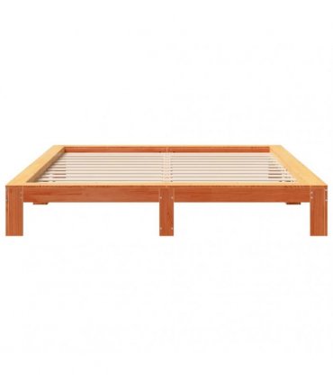vidaXL Bed Frame without Mattress Wax Brown 200x200 cm Solid Wood Pine