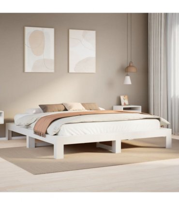 vidaXL Bed Frame without Mattress White 180x200 cm Solid Wood Pine