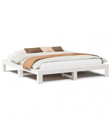 vidaXL Bed Frame without Mattress White 180x200 cm Solid Wood Pine