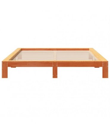 vidaXL Bed Frame without Mattress Wax Brown 180x200 cm Solid Wood Pine