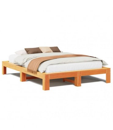vidaXL Bed Frame without Mattress Wax Brown 160x200 cm Solid Wood Pine