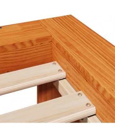 vidaXL Bed Frame without Mattress Wax Brown 150x200 cm Solid Wood Pine