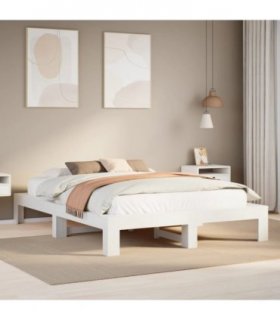 vidaXL Bed Frame without Mattress White 140x200 cm Solid Wood Pine