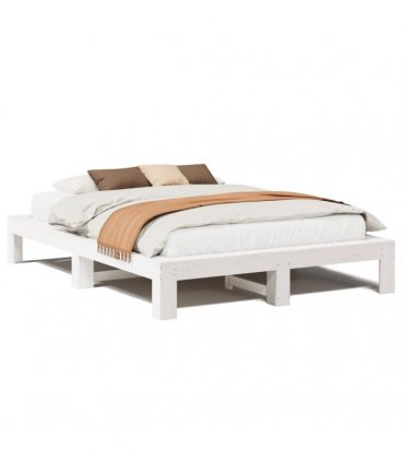 vidaXL Bed Frame without Mattress White 140x200 cm Solid Wood Pine
