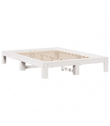 vidaXL Bed Frame without Mattress White 140x200 cm Solid Wood Pine