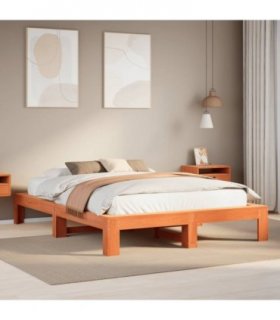 vidaXL Bed Frame without Mattress Wax Brown 140x200 cm Solid Wood Pine