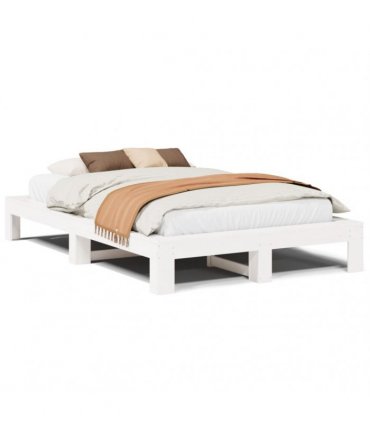 vidaXL Bed Frame without Mattress White 120x200 cm Solid Wood Pine