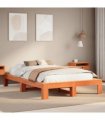 vidaXL Bed Frame without Mattress Wax Brown 120x200 cm Solid Wood Pine