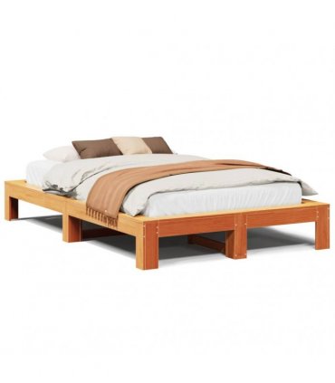 vidaXL Bed Frame without Mattress Wax Brown 120x200 cm Solid Wood Pine