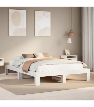 vidaXL Bed Frame without Mattress White 140x190 cm Solid Wood Pine