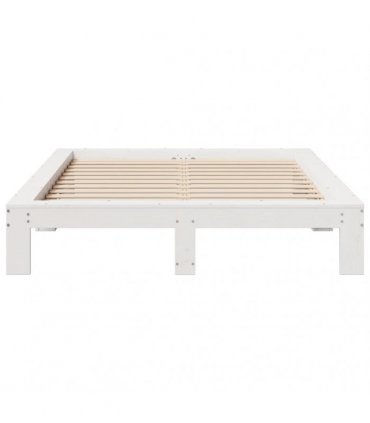 vidaXL Bed Frame without Mattress White 140x190 cm Solid Wood Pine