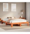 vidaXL Bed Frame without Mattress Wax Brown 140x190 cm Solid Wood Pine